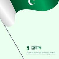 contento independencia día república de Pakistán, 14 agosto. saludo tarjeta con blanco y verde colores diseño vector