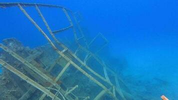 réel vieux creux navire épave sous-marin à mer video