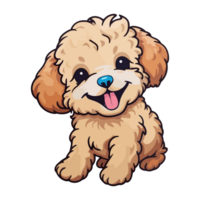 cute dog sitting - AI Generated png