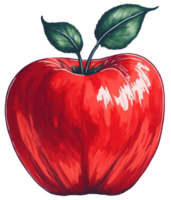 Aquarell rot Apfel isoliert auf Weiß Hintergrund. ai generativ png