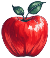 acuarela rojo manzana aislado en blanco antecedentes. ai generativo png