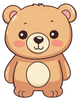 mignonne ours content dessin animé. ai génératif png