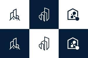 Building logo design vector collection with creative unique element idea