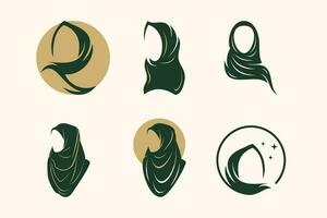 Beauty hijab logo design vector collection with unique element idea