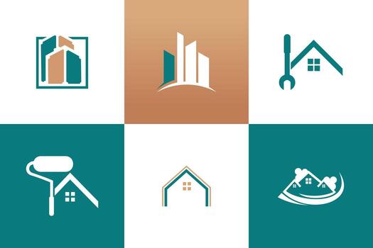 Building logo design vector collection with creative unique element idea