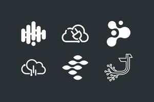 Technology logo design vector collection with creative unique element idea