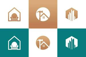 Building and house logo design vector collection with unique element idea