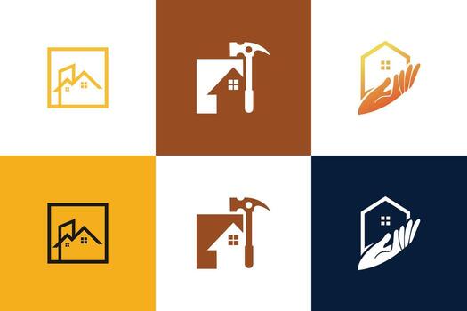 Building and house logo design vector collection with unique element idea