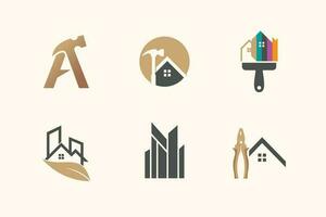 Building logo design vector collection with creative unique element idea