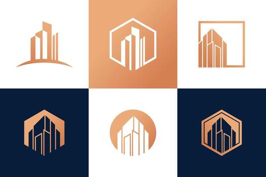 Building logo design vector collection with unique element idea