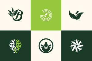 Nature logo design vector collection with creative unique element idea