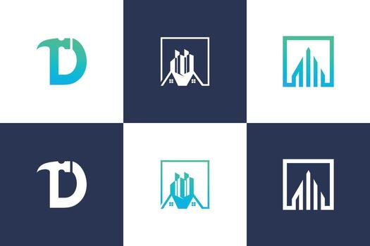 Building logo design vector collection with creative unique element idea