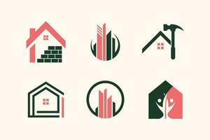 Building and house logo design vector collection with unique element idea