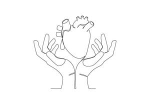 Hands protect the heart vector