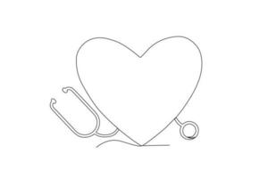 A stethoscope to check the heart vector