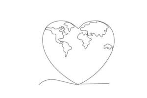 A heart with the world vector