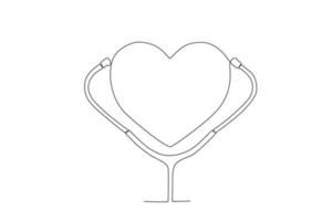 A stethoscope and heart vector