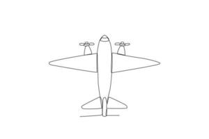 An aircraft with propellers vector