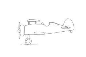 Retro aircraft side view vector