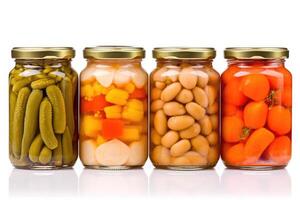 canned vegetables white white isolated background Food Photography photo