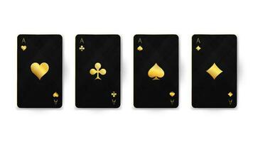 negro y oro póker tarjetas vector ilustración