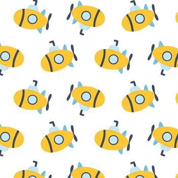 niños modelo con un submarino. sencillo sin costura modelo con un submarino. vector ilustración.