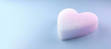 3d soft feather pink heart with copy space background photo