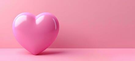 3d cute heart with copy space background photo