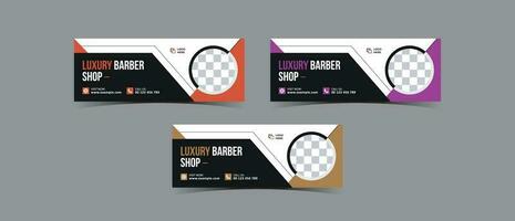 Barbershop business cover banner template vector
