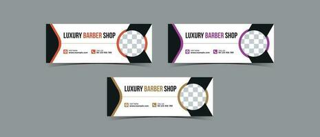 Barbershop business cover banner template vector