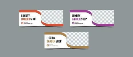 Barbershop business cover banner template vector