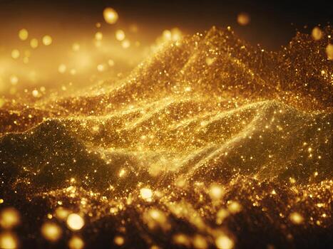 Abstract shiny light and gold particle background. . photo