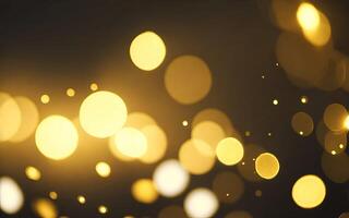 Abstract background with gold bokeh effect. AI Generative photo