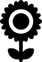 black flower icon vector