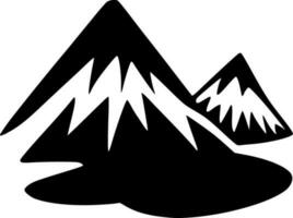 black mountain icon vector