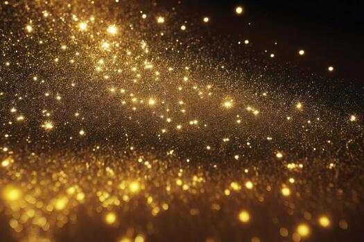 Abstract shiny light and gold particle background. . photo