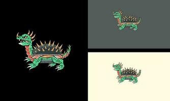 green dragon vector illustration design