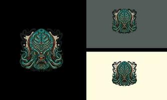 monster octopus vector illustration design
