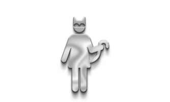 Cat party costume Silver Icon PNG