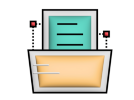a file cabinet with a document in it png