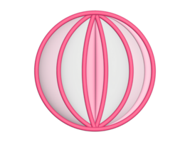 a 3d pink ball with two lines on it png