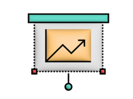 an icon of a business chart on a png