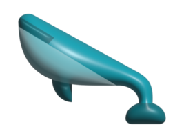 3d blu balena icona png