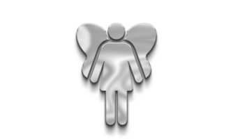 Fairy woman costume party Silver Icon PNG