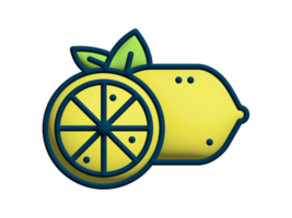 a lemon icon on transparent background png