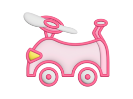 ein Rosa Auto mit ein Propeller auf oben png