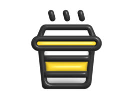 a black and yellow coffee cup icon png