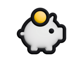 un cerdito banco icono con un moneda en parte superior png