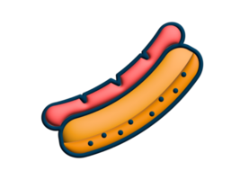 hot dog icon, cartoon style, isolated on transparent background png