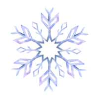 Snowflake. Watercolor illustration. Isolated. Holiday traditional decoration, symbol of winter and cold weather. For card, poster, greeting, postcard, invitation, banner. png